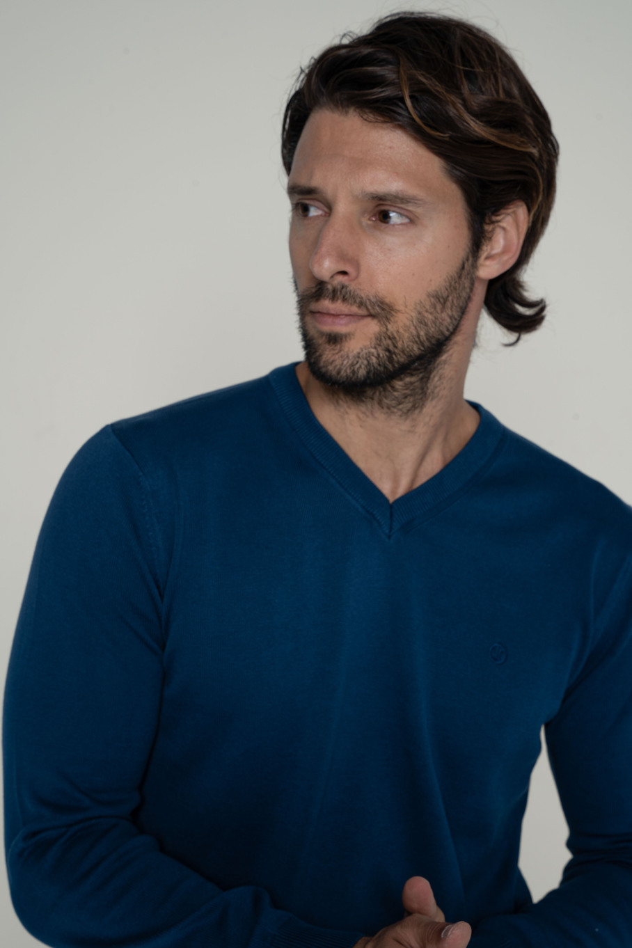 Muški džemper V plavi